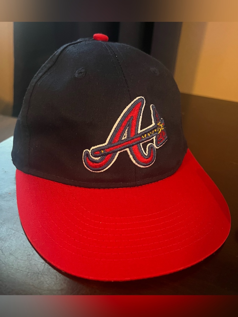 Kids Atlanta Braves Navy & Red Baseball Cap with Embroidered A